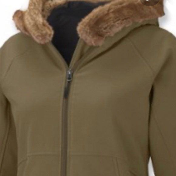 MARMOT BRAND OLIVE FUR HOOD WARM ZIP JACKET COAT M - Picture 16 of 16